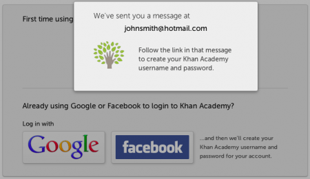 Khan Academy - Email Confirmation Notification