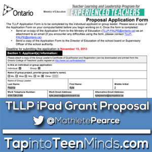 Teacher Learning and Leadership Program TLLP Application