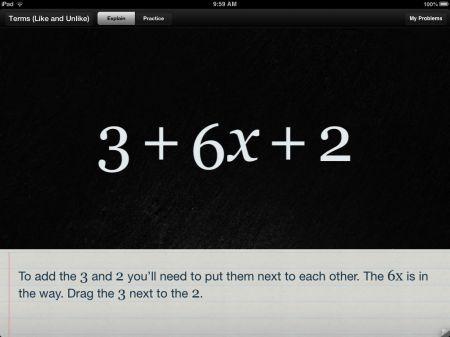 Algebra Touch Math Help iPad App | Collecting Like-Terms in Algebra