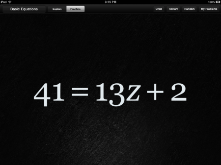 Algebra Touch Math iPad iPhone App | Solve Basic Equations