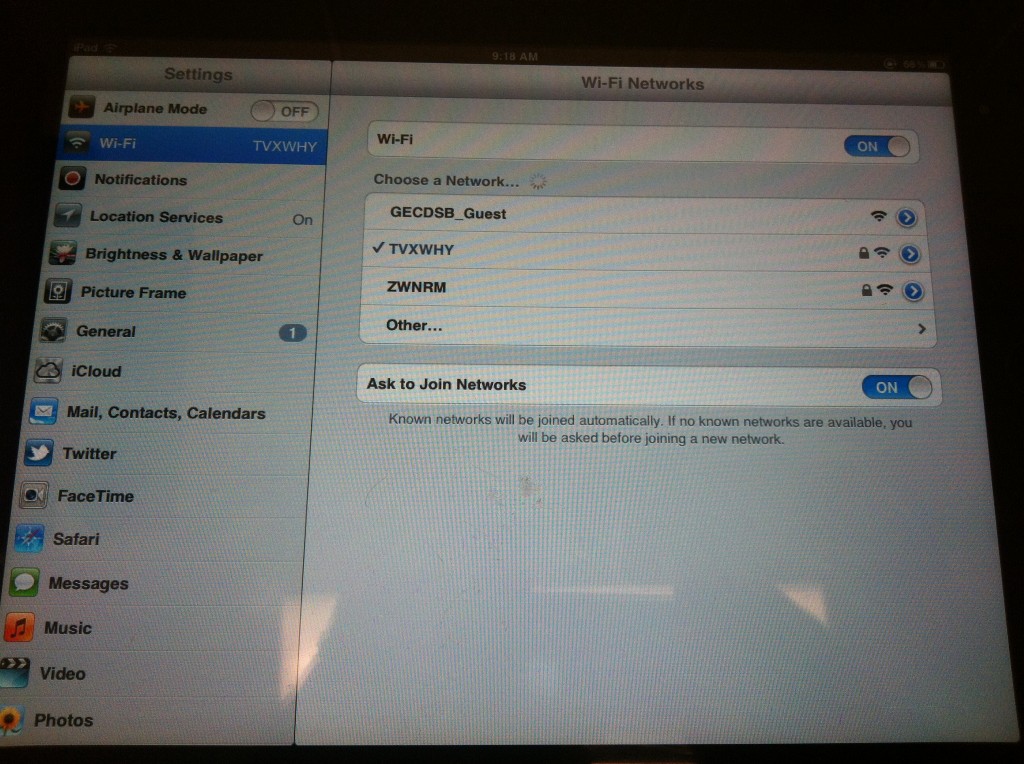 Ensure iPad WiFi Network is the Same as Apple TV