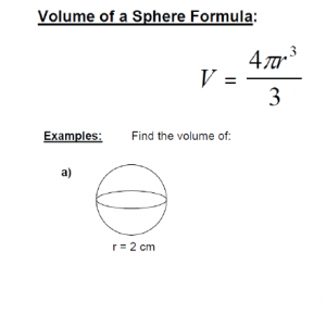 1.2 – Volume of a Sphere | Math Task Template