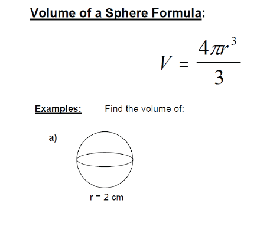 1.2 – Volume of a Sphere