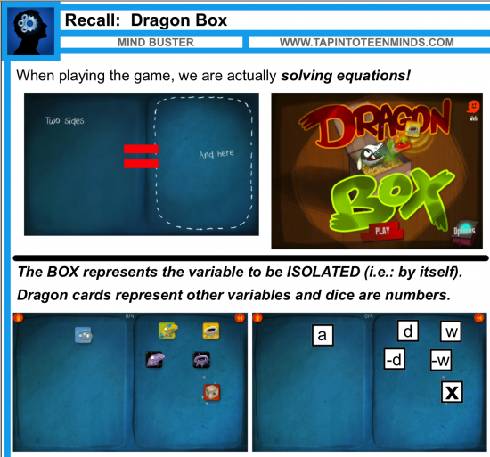 Incorporating DragonBox Into Your Solving Equations Lesson