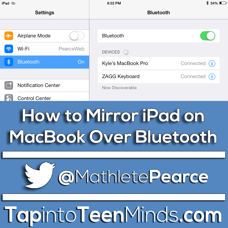 Seamless Apple TV iPad Mirroring 3 of 3: Connect to MacBook via Bluetooth