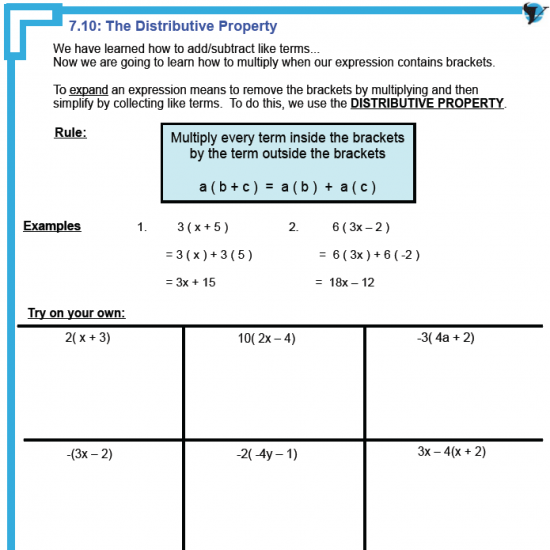 7.5 - The Distributive Property | Distribution to Simplify Polynomials