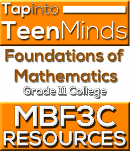 MBF3C Grade 11 College Math Resources