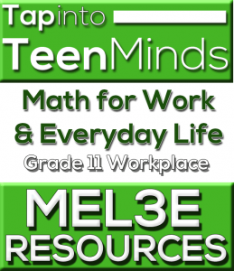 MEL3E Grade 11 Workplace Math Resources