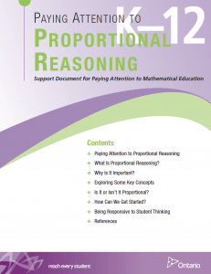 Paying Attention to Proportional Reasoning Front Cover