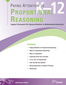 Paying Attention to Proportional Reasoning Ministry of Education