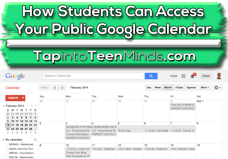 How Students Can Access Your Public Google Calendar