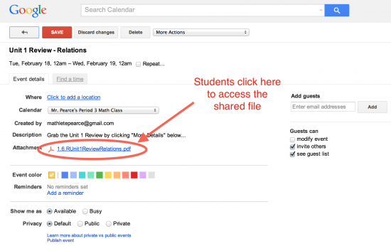 Students Click Here to Access the Shared Google Drive File