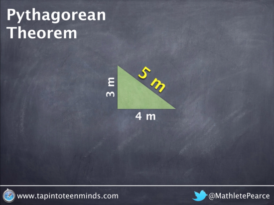 Pythagorean Theorem - Final Answer that legs of 3m and 4m have a hypotenuse of 5m