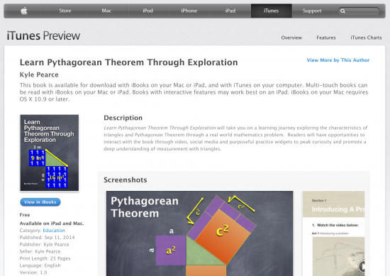 Learn Pythagorean Theorem Through Exploration - New Free iBook on iTunes by Kyle Pearce