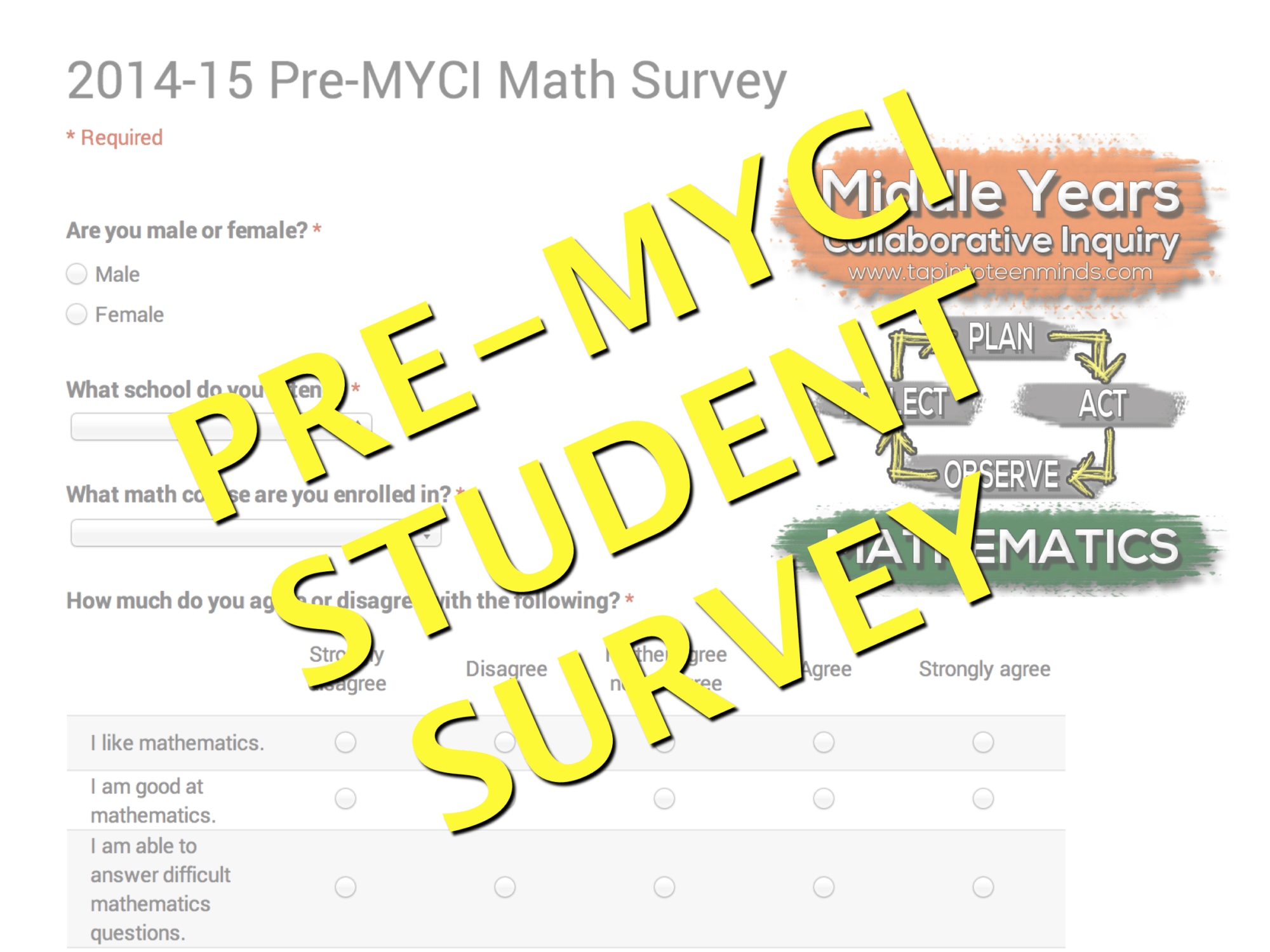 Pre-MYCI Mathematics Survey