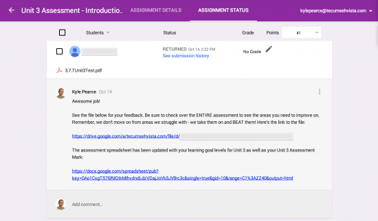 Descriptive Feedback Made Easy in Google Classroom