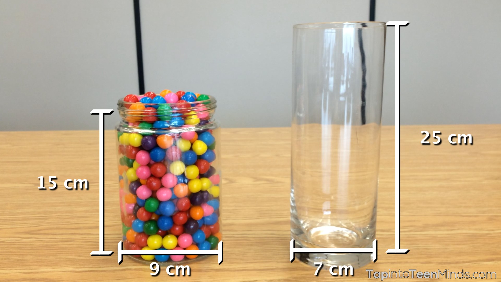 Guessing Gumballs Sequel - Dimensions of Both Containers