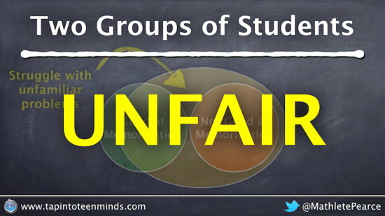 Two Groups of Math Students - Unfair to Challenge Students