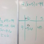 9 times x + 5 equals 99 - Number Sense Algebra and Distribution Student Exemplar 4