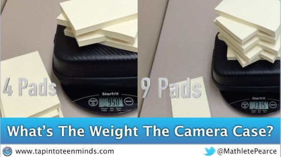 Camera Case and Pads of Paper Weigh In - What's the Weight of the Camera Case?