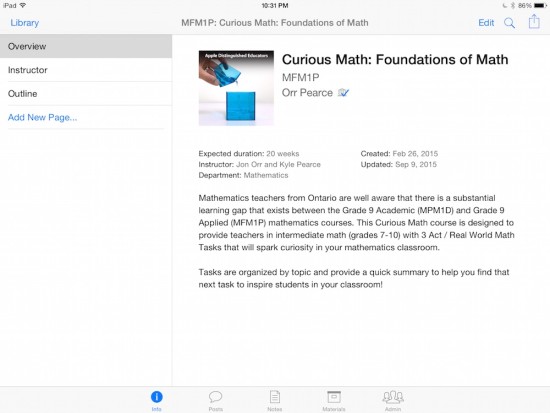 Curious Math iTunes U Course - 00 Course Information