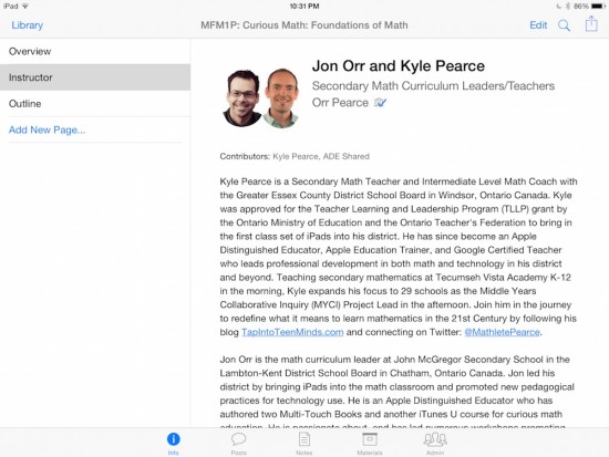 Curious Math iTunes U Course - Instructors Jon Orr and Kyle Pearce