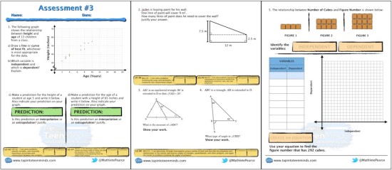 Assessment #3 MPM1D Grade 9 Academic Screenshot