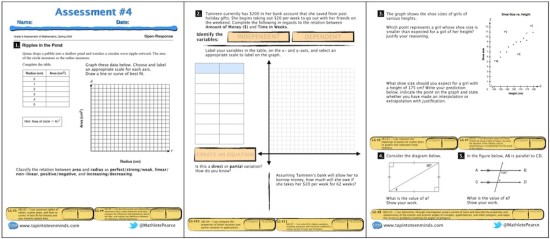 Assessment #4 MPM1D Grade 9 Academic Screenshot