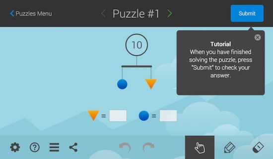 SolveMe Mobile Solving Equations Puzzle 1