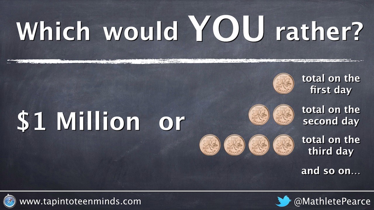 Penny A Day 3 Act Math Task Exponential Notation