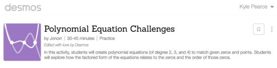 Desmos Polynomial Equation Challenges