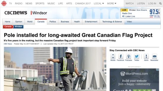 Flag Pole Installed for Great Canadian Flag Article Screenshot