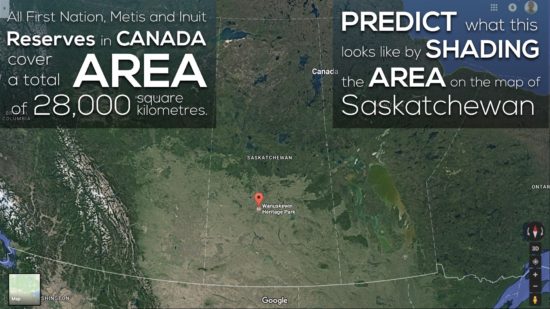 Area of Saskatchewan 3 Act Math Shade in the Area of FNMI Land