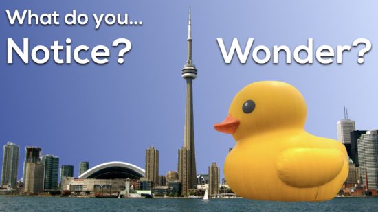 Giant Rubber Duck vs. CN Tower 3 Act Math 003 What Do You Notice and Wonder