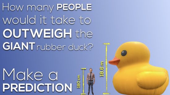 How many people would it take to outweigh the giant rubber duck.002 Make a Prediction