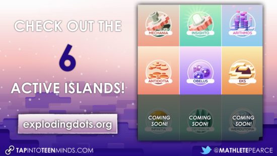 Global Math Week - Exploding Dots Island Summary - All 6 Islands