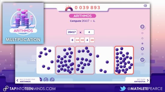 Global Math Week - Exploding Dots Island Summary - Island 4 Arithmos Multiplication