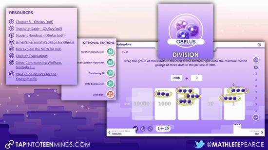 Global Math Week - Exploding Dots Island Summary - Island 5 Obelus - Division