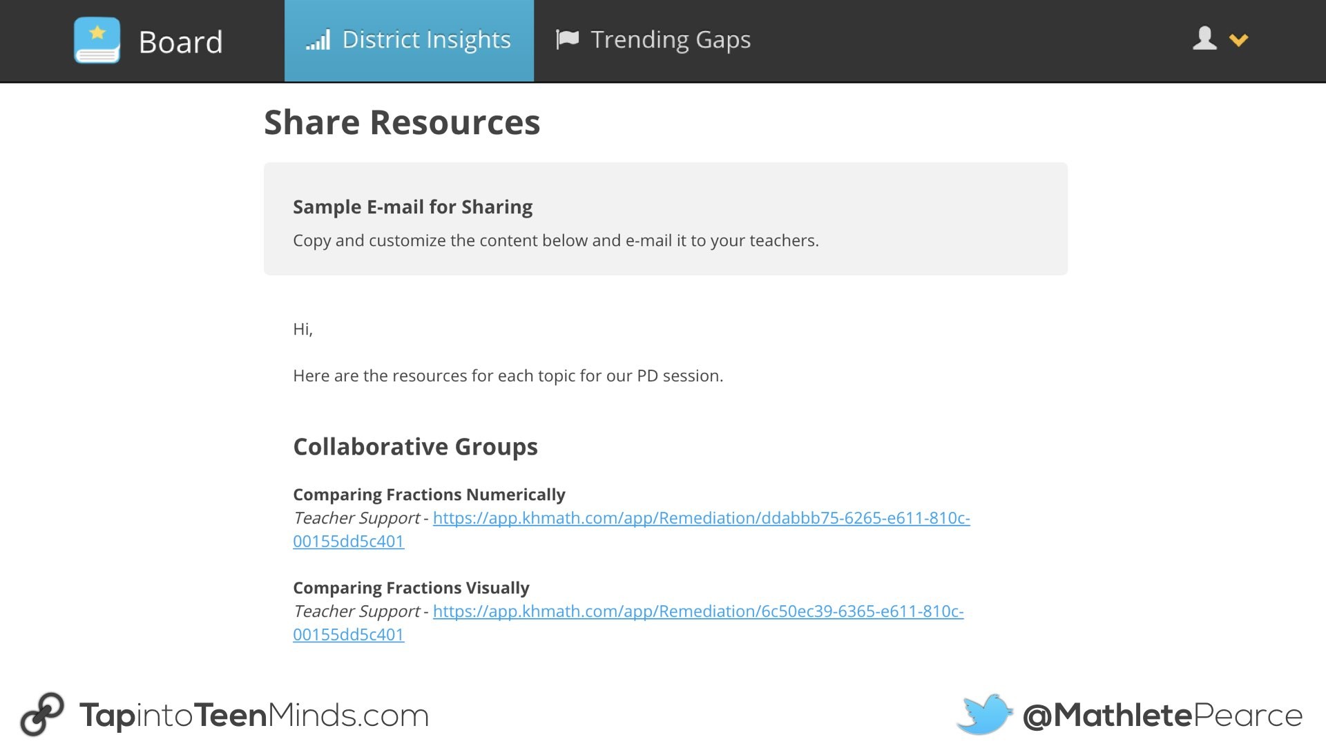 Knowledgehook Professional Learning Tools.021 Share Resources for PLC