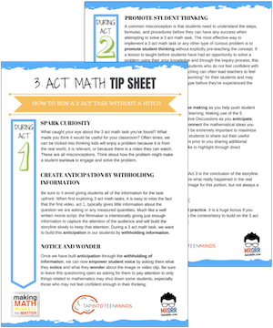 The 3 Act Math Beginner's Guide | Spark Curiosity to Fuel Sense Making