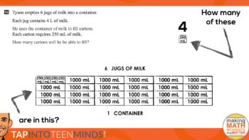 Jugs Of Milk 3 Act Math Task | Standardized Test Question Turned Curious